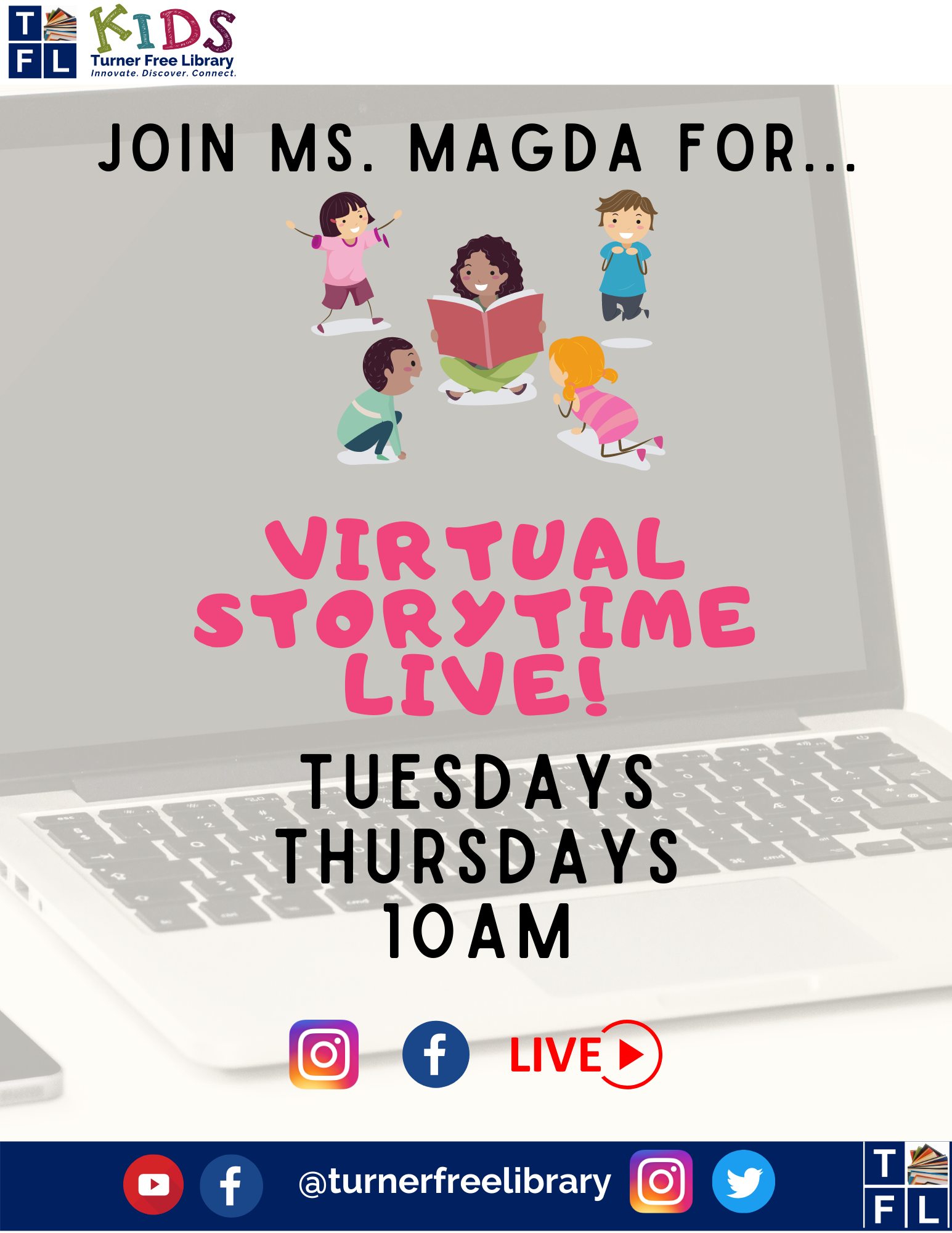 Virtual Storytime Live Flyer
