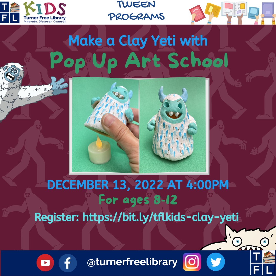 Pop Up Art School Clay Yeti Flyer