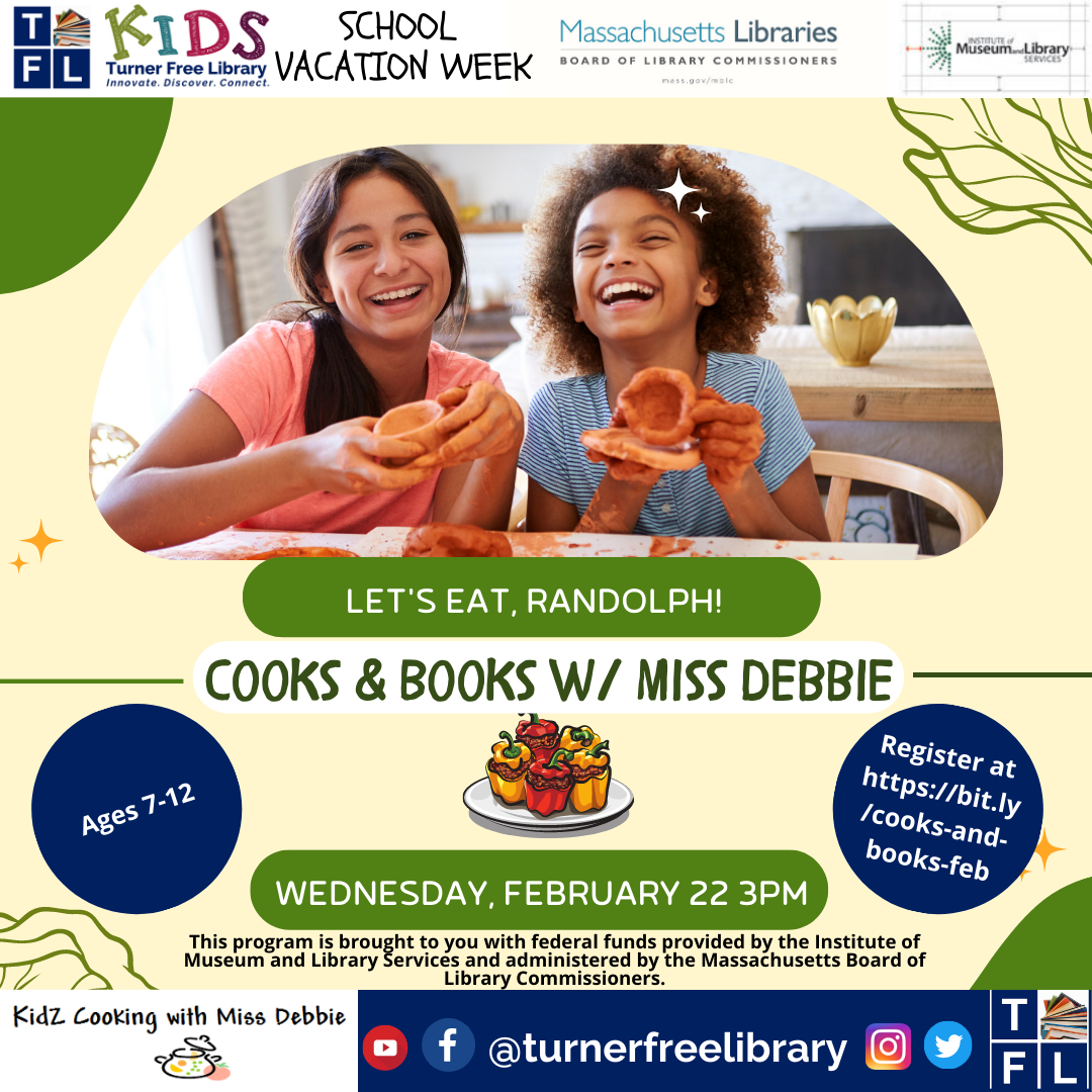 Cooks and Books 2023 February Vacation Week Flyer