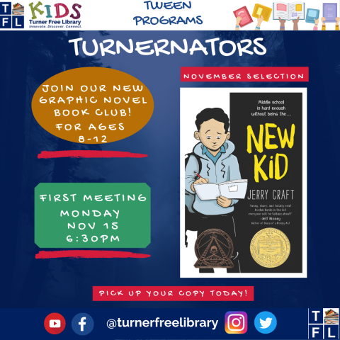 Turnernators Graphic Novel Book Club Flyer