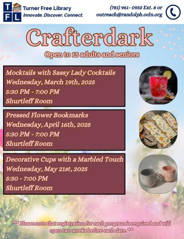 Flyer for mug making with nail polish on Wednesday May 21st from 5:30 PM - 7:00 PM with a marble background 