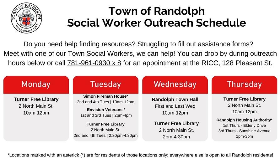 Town social worker schedule