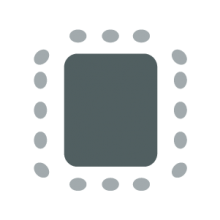 Room setup icon of large central table with chairs on all sides